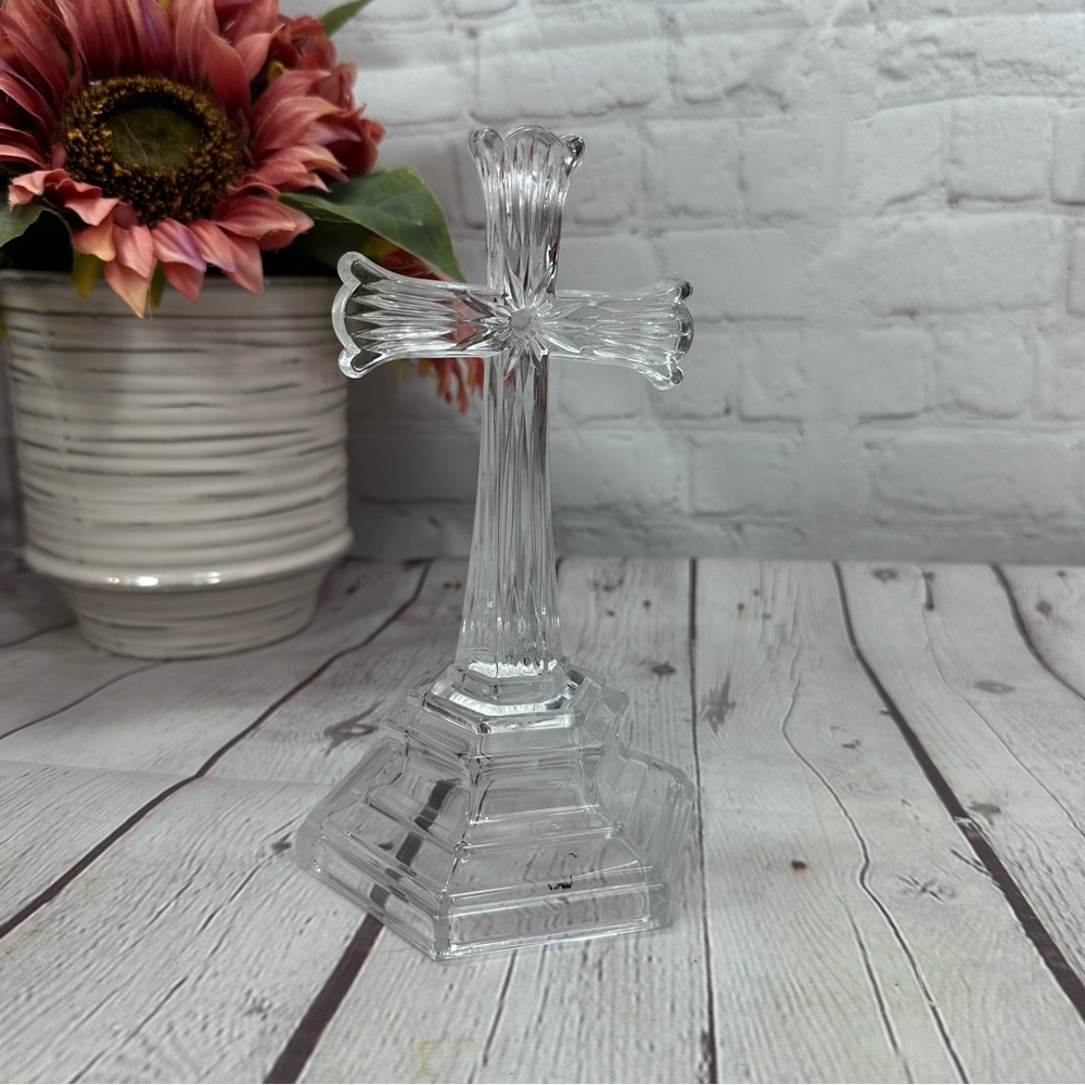 Deplomb USA lead crystal Elegant Cross figurine wedding baptism first communion